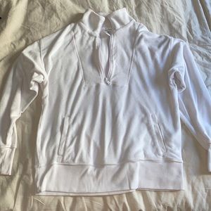 Offline by Aerie White Terry Half Zip Pullover XS